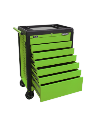 Rollcab 7 Drawer Push-To-Open - Green