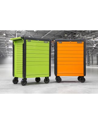 Rollcab 7 Drawer Push-To-Open - Green