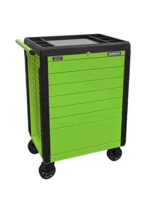 Rollcab 7 Drawer Push-To-Open - Green