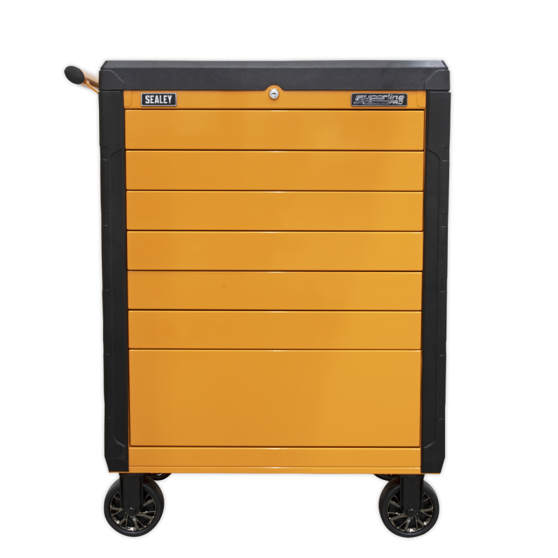 Rollcab 7 Drawer Push-To-Open - Orange