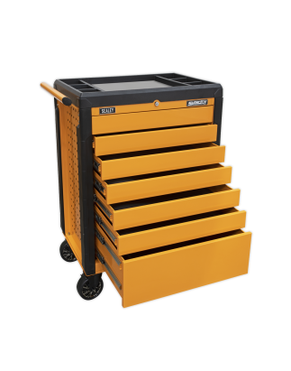 Rollcab 7 Drawer Push-To-Open - Orange