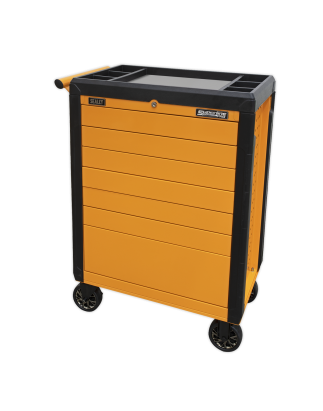 Rollcab 7 Drawer Push-To-Open - Orange