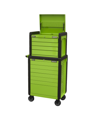 Topchest & Rollcab Combination 11 Drawer Push-To-Open - Green