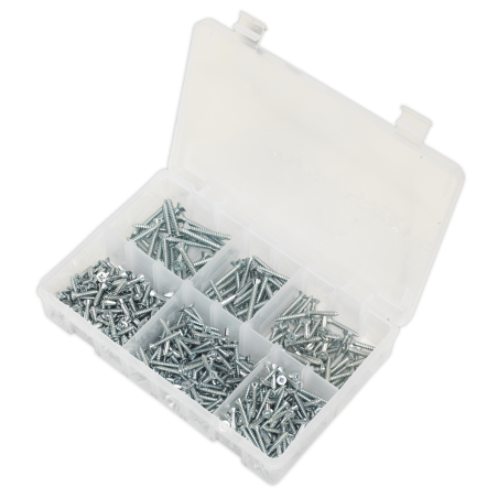 Self-Tapping Screw Assortment DIN 7982 510pc Countersunk Pozi Zinc