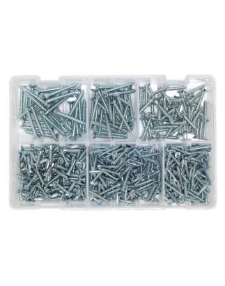 Self-Tapping Screw Assortment DIN 7982 510pc Countersunk Pozi Zinc