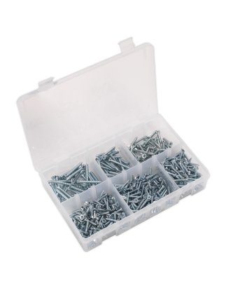 Self-Tapping Screw Assortment DIN 7982 510pc Countersunk Pozi Zinc