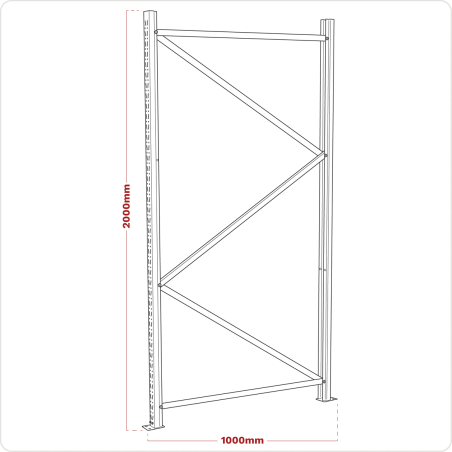 Frame 2000 x 1000mm One End