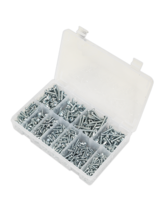 Self-Tapping Screw Assortment DIN 7981CZ 700pc Pan Head Pozi Zinc