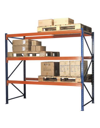 Heavy-Duty Racking Unit with 3 Beam Set 1000kg Capacity Per Level