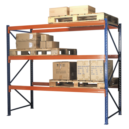 Heavy-Duty Racking Unit with 3 Beam Set 1000kg Capacity Per Level