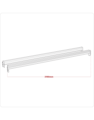 Tube de poutre transversale 2250 mm - Paire Capacité 1000 kg