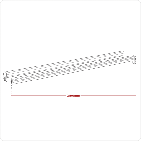 Cross Beam Tube 2250mm - Pair 1000kg Capacity