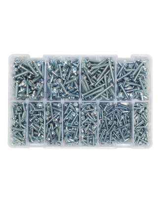 Self-Tapping Screw Assortment DIN 7981CZ 700pc Pan Head Pozi Zinc