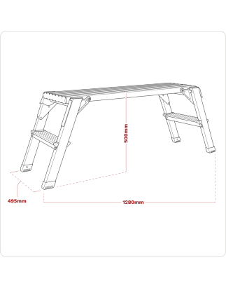 Folding Platform 2-Tread Aluminium - EN 131-4