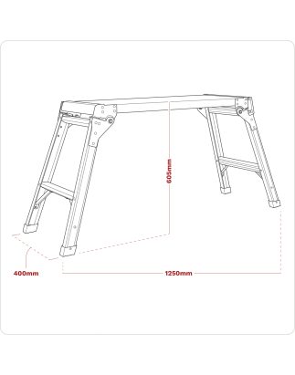 Folding Platform 2-Tread Aluminium - EN 131