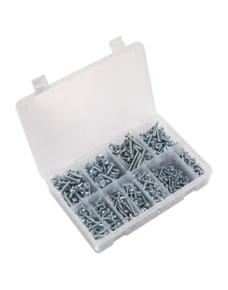 Self-Tapping Screw Assortment DIN 7981CZ 700pc Pan Head Pozi Zinc