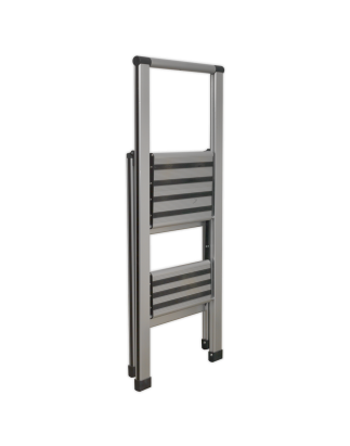 Professional Folding Step Ladder 2-Step Aluminium 150kg Capacity