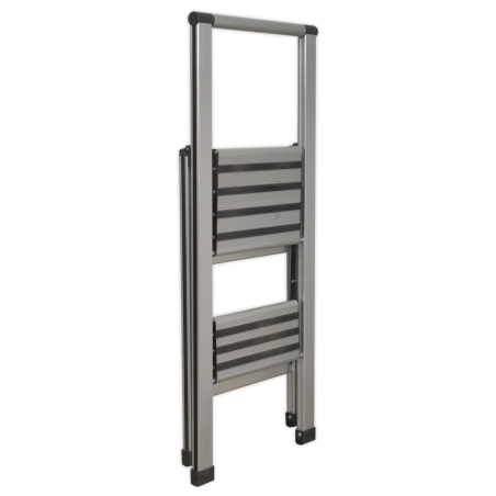 Professional Folding Step Ladder 2-Step Aluminium 150kg Capacity