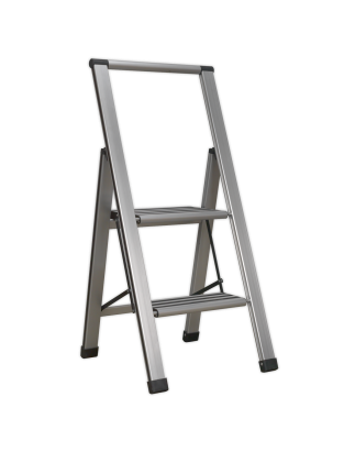 Professional Folding Step Ladder 2-Step Aluminium 150kg Capacity