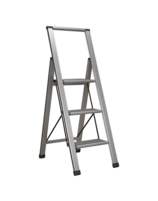 Professional Folding Step Ladder 3-Step Aluminium 150kg Capacity