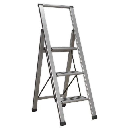 Professional Folding Step Ladder 3-Step Aluminium 150kg Capacity