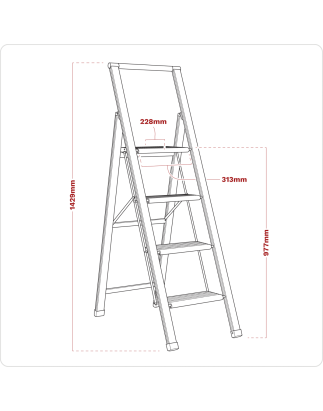 Escabeau pliant professionnel 4 marches en aluminium capacité 150 kg