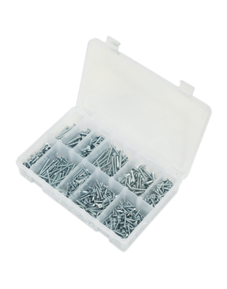 Self-Tapping Screw Assortment 600pc Countersunk Pozi Zinc