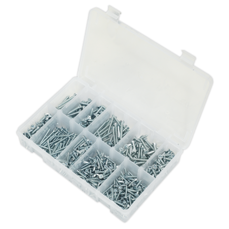 Self-Tapping Screw Assortment 600pc Countersunk Pozi Zinc