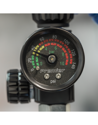 Premier On-Gun Air Pressure Regulator/Gauge with Glass Lens