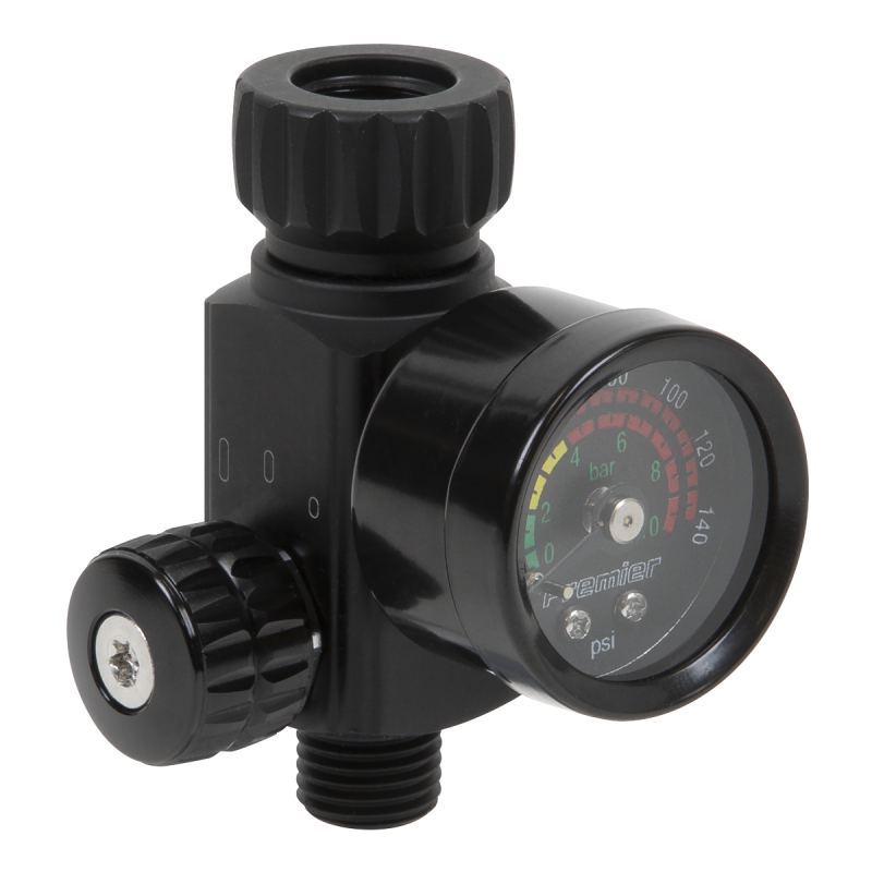 Premier On-Gun Air Pressure Regulator/Gauge with Glass Lens