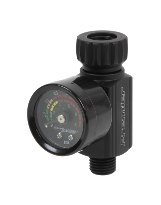 Premier On-Gun Air Pressure Regulator/Gauge with Glass Lens