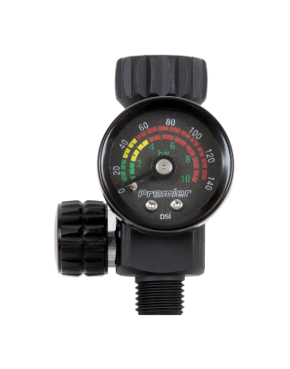 Premier On-Gun Air Pressure Regulator/Gauge with Glass Lens