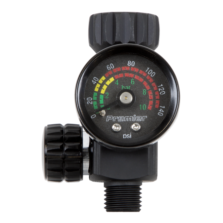 Premier On-Gun Air Pressure Regulator/Gauge with Glass Lens