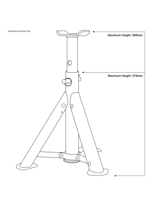 Chandelles d'essieu de type pliable (paire), capacité de 2 tonnes par béquille