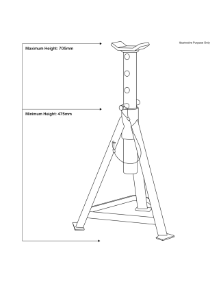 Supports d'essieu Premier (paire) Capacité de 2,5 tonnes par support Hauteur moyenne