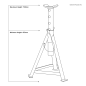 Premier Axle Stands (Pair) 2.5 Tonne Capacity per Stand Medium Height