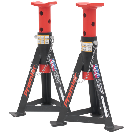 Premier Axle Stands (Pair) 3 Tonne Capacity per Stand - Red