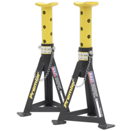 Premier Axle Stands (Pair) 3 Tonne Capacity per Stand - Yellow