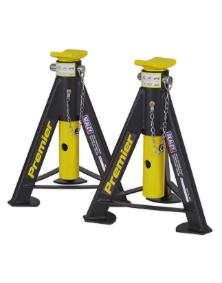 Premier Axle Stands (Pair) 6 Tonne Capacity per Stand - Yellow