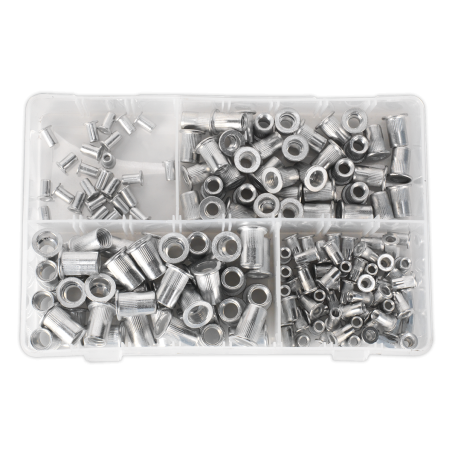 Threaded Insert (Rivet Nut) Assortment 200pc M4-M8 Splined Metric