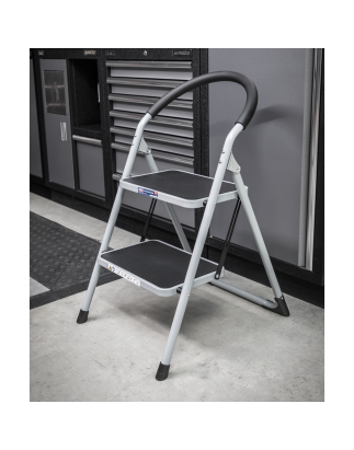 Step Stool 2-Tread 150kg Capacity - BS EN14183