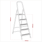 Step Ladder 5-Tread Aluminium - BS EN 131