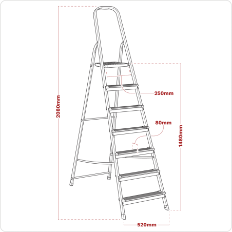 Step Ladder 7-Tread Aluminium - BS EN 131