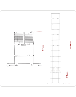 Telescopic Ladder 13-Tread Aluminium - BS EN 131