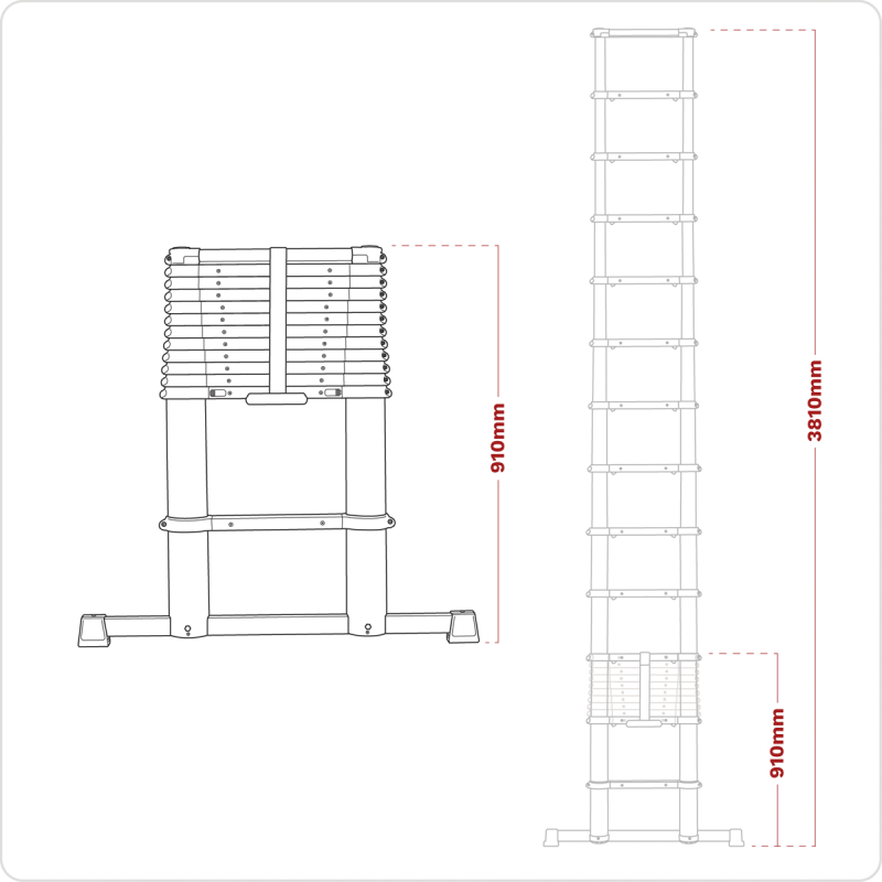 Telescopic Ladder 13-Tread Aluminium - BS EN 131