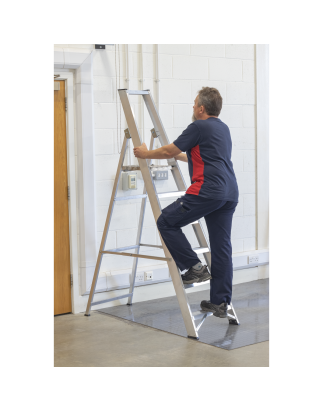 Aluminium Step Ladder 6-Tread Industrial BS EN 131