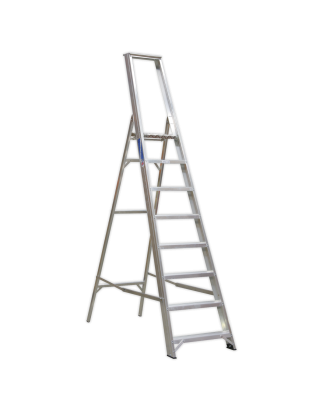 Aluminium Step Ladder 8-Tread Industrial BS 2037/1