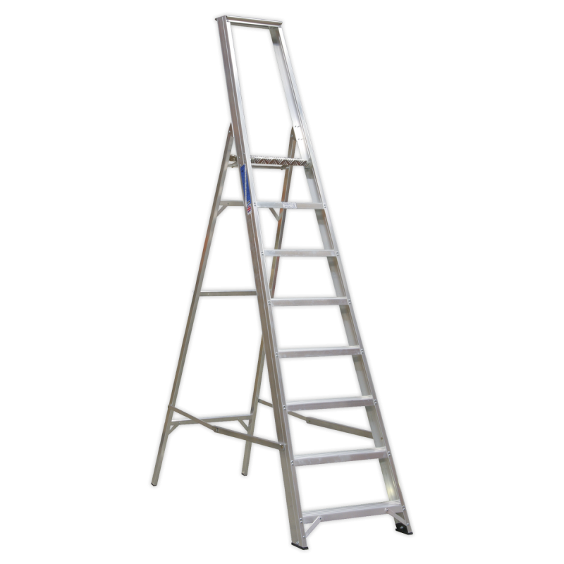 Aluminium Step Ladder 8-Tread Industrial BS 2037/1