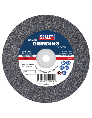 Grinding Stone Ø150 x 20mm Ø32(Ø13)mm Bore A36Q Coarse