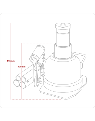 Cric-bouteille télescopique à profil bas, 10 tonnes